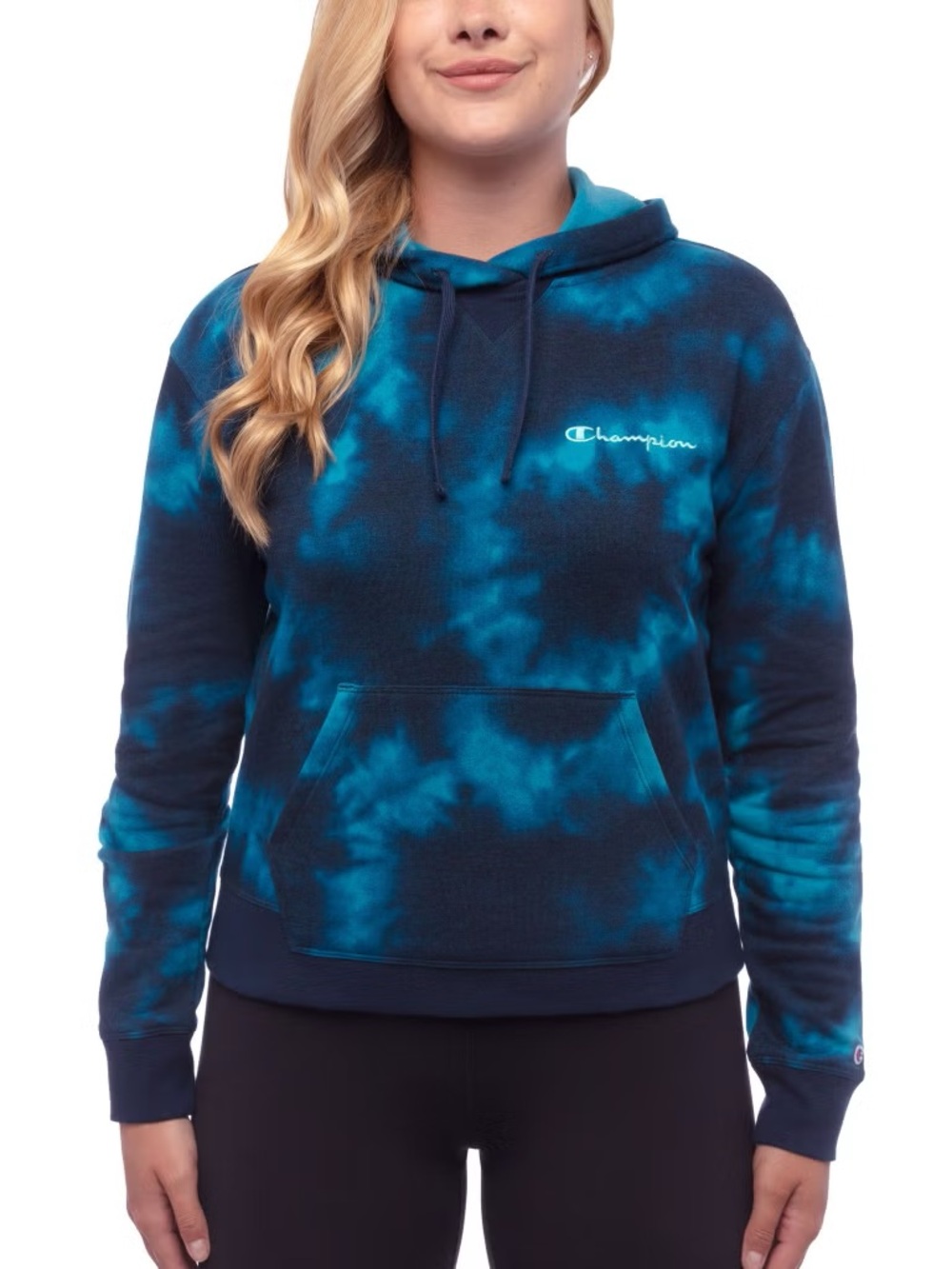 Champion Blue & Teal Tie-Dye Pullover Hoodie